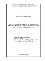 Một số biện pháp khai thác bài tập đọc để dạy tập làm văn trong môn tiếng việt lớp 5 trường tiểu học hà lan 