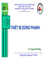 TRƯỜNG ĐẠI HỌC NƠNG LÂM TP HỒ CHÍ MINH KHOA CƠ KHÍ – CƠNG NGHỆ BỘ MƠN MÁY SAU THU HOẠCH VÀ CHẾ BIẾN- THIẾT BỊ DỪNG PHANH