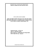 Một số biện pháp chỉ đạo tổ chuyên môn đổi mới nội dung và hình thức nhằm nâng cao chất lượng sinh hoạt tổ 