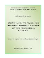 Đời sống văn hóa tinh thần của cộng đồng người khmer ở kiên giang trong quá trình công nghiệp hóa, hiện đại hóa     