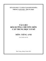 TÀI LIỆU BỒI DƢỠNG CHUYÊN MÔN CẤP TRUNG HỌC CƠ SỞ MÔN: TIẾNG ANH