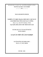 Nghiên cứu hiên trang, phân bố và đề xuất giải pháp bảo tồn loài nai cà tông (rucervus eldii m’clelland, 1842) tai cộng hòa dân chủ nhân dân lào 