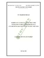 Nghiên cứu cơ sở lý luận và thực tiễn về bảo tồn và phát triển cho quản lý các khu rừng đặc dụng vùng tây bắc việt nam 