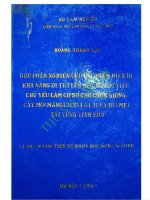 Góp phần nghiên cứu đặc điểm biến dị khả năng di truyền một số chỉ tiêu chủ yếu làm cơ sở cho chọn giống cây mỡ (manglietia glauca blume) tại vùng vĩnh phú 