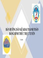 BẢN HƯỚNG DẪN KÊ KHAI THANH TOÁN BẰNG HÌNH THỨC TRỰC TUYẾN