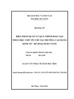 Biện pháp quản lý quá trình đào tạo theo học chế tín chỉ tại trường cao đẳng kinh tế   kế hoạch đà nẵng làm đề tài   