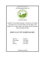 Nghiên cứu đặc điểm sinh học và kỹ thuật gây trồng loài kháo vàng tại vườn giống cây đầu dòng viện nghiên cứu và phát triển lâm nghiệp trường đại học nông lâm thái nguyên 