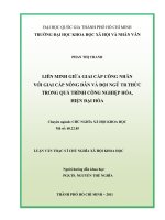 Liên minh giữa giai cấp công nhân với giai cấp nông dân và đội ngũ trí thức trong quá trình công nghiệp hóa, hiện đại hóa     