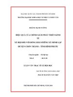 Hiệu quả của chính sách phát triển kinh tế xã hội đối với đồng bào stiêng xã minh lập huyện chơn thành   tỉnh bình phước 