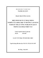Biện pháp quản lý hoạt động nghiên cứu khoa học ở trường cđn ktcn dung quất trong giai đoạn hiện nay  
