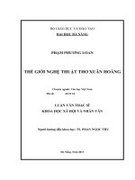 Thế giới nghệ thuật thơ xuân hoàng   