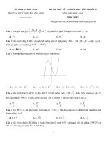 18  đề thi thử TN THPT 2021   môn toán   THPT chuyên bắc ninh   lần 2   file word có lời giải