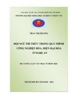 Đội ngũ trí thức trong quá trình công nghiệp hóa, hiện đại hóa ở nghệ an     