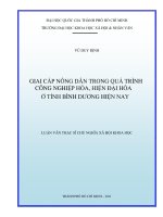 Giai cấp nông dân trong quá trình công nghiệp hóa, hiện đại hóa ở tỉnh bình dương hiện nay     