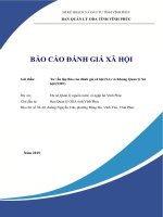 BÁO CÁO ĐÁNH GIÁ XÃ HỘI Gói thầu: Tư vấn lập Báo cáo đánh giá xã hội (SA) và Khung Quản lý Xã hội (SMF) Dự án: Dự án Quản lý nguồn nước và ngập lụt Vĩnh Phúc