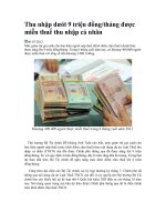 Thu nhap duoi 9 trieuthang mien thue