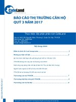 BÁO CÁO THỊ TRƯỜNG CĂN HỘ QUÝ 3 NĂM 2017