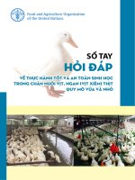 SỔ TAY HỎI ĐÁP Về THỰC HÀNH TỐT VÀ AN TOÀN SINH HỌC TRONG CHĂN NUÔI VỊT, NGAN (Vịt Xiêm) THỊT QUY MÔ VỪA VÀ NHỎ