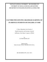 Factors influencing grammar learning of in service students of english at ussh 