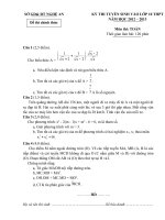 De Dap an thi vao lop 10 Nghe An nam hoc 20122013