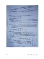 Dap an de thi tuyen sinh lop 10 mon Toan tinh ThuaThien Hue nam 20122013