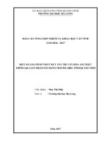 BÁO CÁO TỔNG HỢP: MỘT SỐ GIẢI PHÁP PHÁT HUY GIÁ TRỊ VĂN HÓA ẨM THỰC THÔNG QUA SẢN PHẨM XÂY DỰNG THƯƠNG HIỆU TỈNH QUẢNG NINH