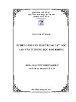 Sử dụng bài văn mẫu trong dạy học làm văn ở trung học phổ thông  