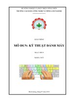 GIÁO TRÌNH MÔ ĐUN: KỸ THUẬT ĐÁNH MÁY