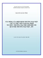 Tác động của hiệp định thương mại việt   mỹ và việc việt nam gia nhập tổ chức thương mại thế giới đối với quan hệ thương mại việt   mỹ     