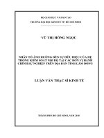 Luận văn kinh tế nhân tố ảnh hưởng đến sự hữu hiệu của hệ thống kiểm soát nội bộ tại các đơn vị hành chính sự nghiệp trên địa bàn tỉnh lâm đồng​ 