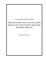 SKKN một số giải pháp nhằm nâng cao chất lượng đội ngũ giáo viên ở trường THPT miền núi 