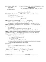 De tuyen sinh lop 10 mon Toan va dap an