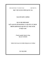 Tóm tắt Luận án Tiến sĩ Quản lý công: Quan hệ phối hợp giữa quyền hành pháp và quyền tư pháp trong kiểm soát quyền lực nhà nước ở Việt Nam
