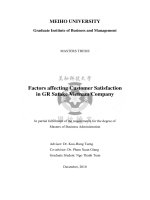 Factors affecting customer satisfaction  in gr satake vietnam company 