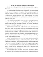 Bài điều kiện môn nghệ thuật truyền thống Việt Nam: Làm rõ phương thức khai thác nghệ thuật truyền thống trong hoạt động du lịch