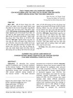 THỰC TRẠNG NHU CẦU CHĂM SÓC GIẢM NHẸ CỦA NGƯỜI BỆNH UNG THƯ ĐIỀU TRỊ TẠI TRUNG TÂM UNG BƯỚU – BỆNH VIỆN ĐA KHOA TỈNH THÁI BÌNH NĂM 2019