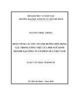 Luận văn kinh tế phân tích các yếu tố ảnh hưởng đến động lực trong công việc của đội ngũ kinh doanh tại công ty cổ phần sữa việt nam​ 