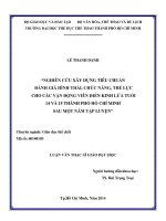 Tóm tắt Luận văn Thạc sĩ Giáo dục học: Nghiên cứu xây dựng tiêu chuẩn đánh giá hình thái, chức năng, thể lực cho các VĐV Điền kinh lứa tuổi 14 - 15 TP.HCM sau một năm tập luyện
