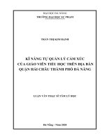 Kĩ năng tự quản lý cảm xúc của giáo viên tiểu học trên địa bàn quận hải châu thành phố đà nẵng 
