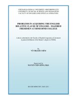 Problems in acquiring the english relative clause of english   majored freshmen at binh dinh college    m a   60 14 10  