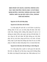 BIỆN PHÁP xây DỰNG CHƯƠNG TRÌNH GIÁO dục NHÀ TRƯỜNG TRUNG học cơ sở THEO ĐỊNH HƯỚNG CHƯƠNG TRÌNH GIÁO dục PHỔ THÔNG mới tại HUYỆN TIÊN LÃNG, THÀNH PHỐ hải PHÒNG 