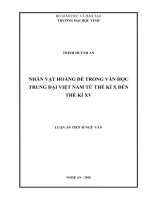 Nhân vật hoàng đế trong văn học trung đại việt nam từ thế kỉ x đến thế kỉ XV 