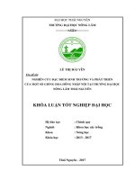 Nghiên cứu đặc điểm sinh trưởng và phát triển của một số giống hoa hồng nhập nội tại trường đại học nông lâm thái nguyên 