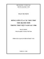 Đóng góp của các nhà thơ thế hệ đổi mới trong thơ việt nam sau 1986 (tt) 