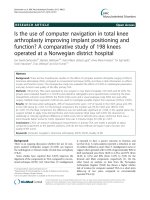 Is the use of computer navigation in total knee arthroplasty improving implant positioning and function? A comparative study of 198 knees operated at a Norwegian district hospital