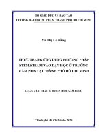 Thực trạng ứng dụng phương pháp stemsteam vào dạy học ở trường mầm non tại thành phố hồ chí minh  