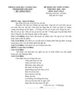 ĐỀ KHẢO SÁT NGỮ VĂN 9   THÁNG 4 