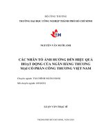 Các nhân tố ảnh hưởng đến hiệu quả hoạt động của ngân hàng thương mại cổ phần công thương việt nam 