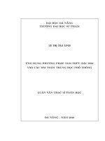 Ứng dụng phương pháp tam thức bậc hai vào các bài toán trung học phổ thông 