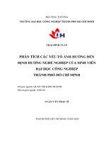 Phân tích các yếu tố ảnh hưởng đến định hướng nghề nghiệp của sinh viên đại học công nghiệp tp  hồ chí minh 